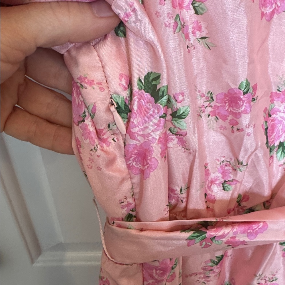 Love shack Fancy x target Pink Floral Puff-Sleeve Mini Dress 6 - Picture 7 of 9